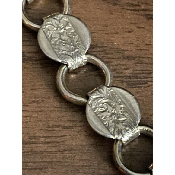 VINTAGE Silver Tone/Antique Flower Garden SARAH COV COVENTRY Link Bracelet - Picture 6 of 7